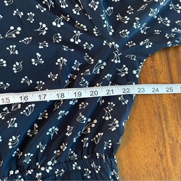 Gap Black Ivory Cherry Print Blouson Pockets Lightweight Popover Mini Dress - Picture 11 of 12